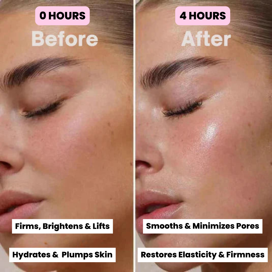 Collagen mask before and after