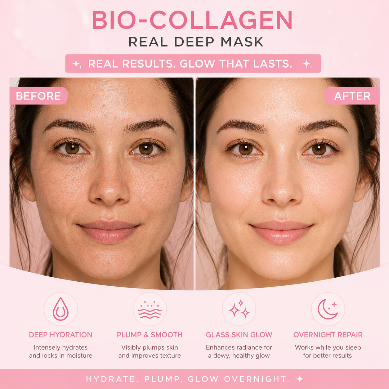 Bio Collagen Viral Face Mask 4Pcs