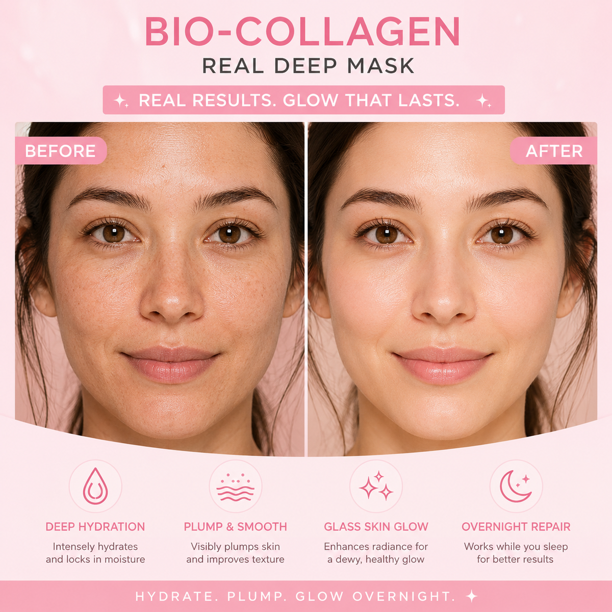 Bio Collagen Viral Face Mask 4Pcs BUY ONE BOX GET ONE FREE