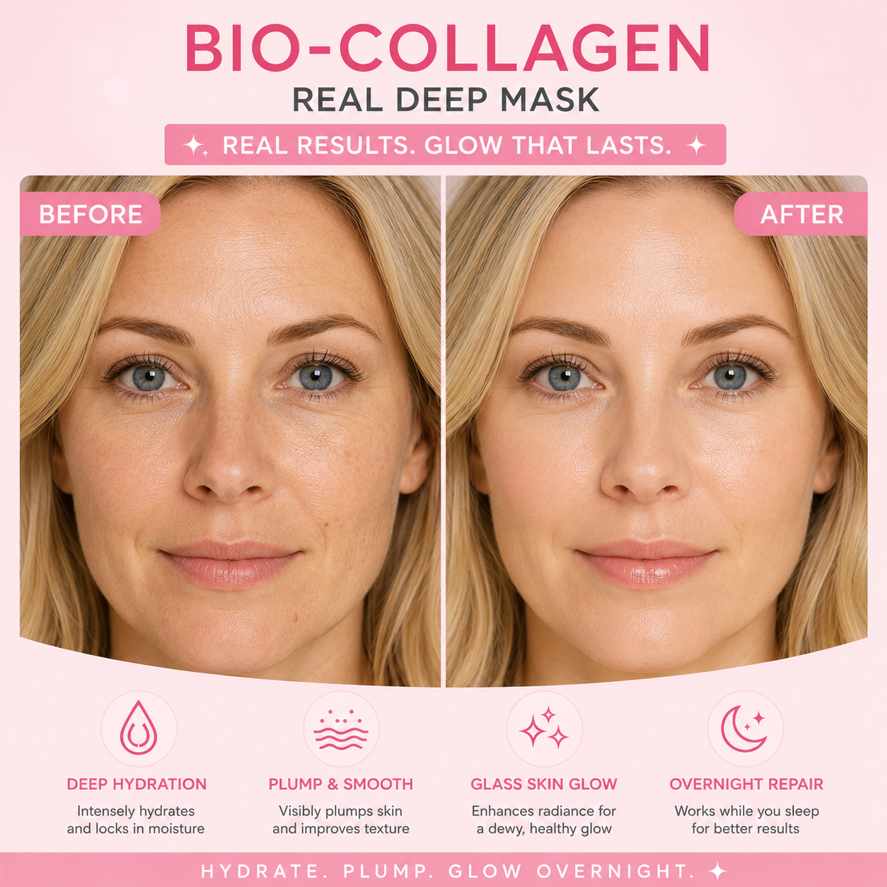 Bio Collagen Viral Face Mask 4Pcs