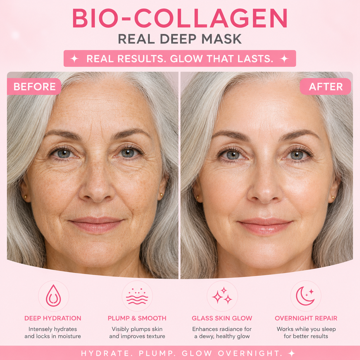 Bio Collagen Viral Face Mask 4Pcs