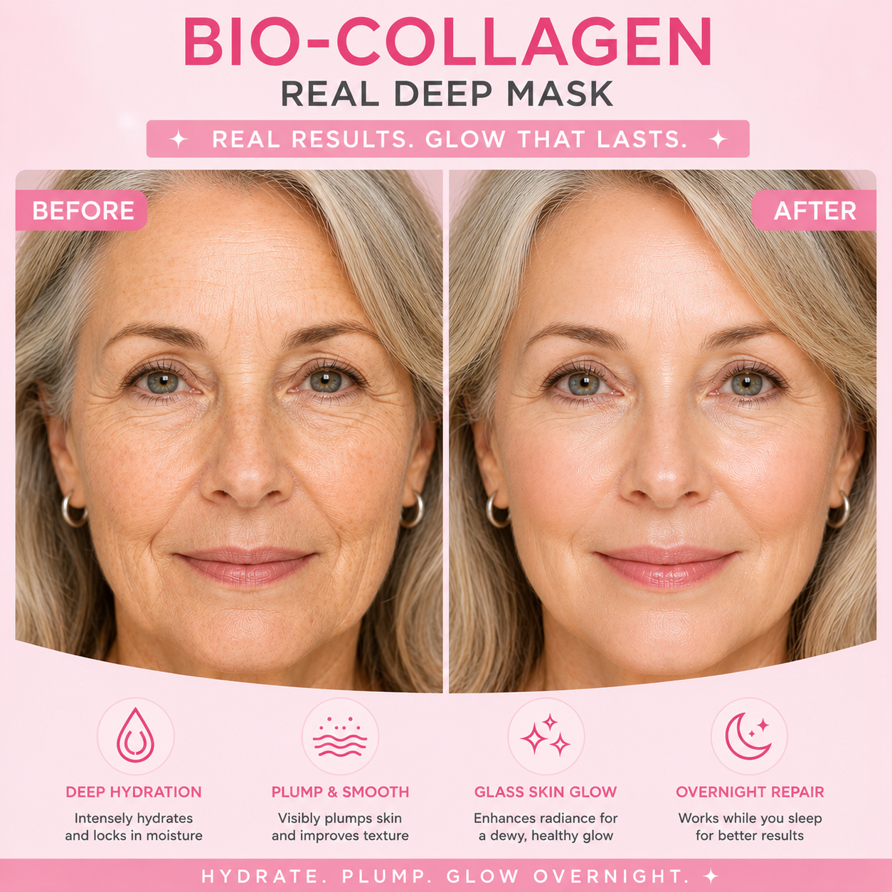 Bio Collagen Viral Face Mask 4Pcs