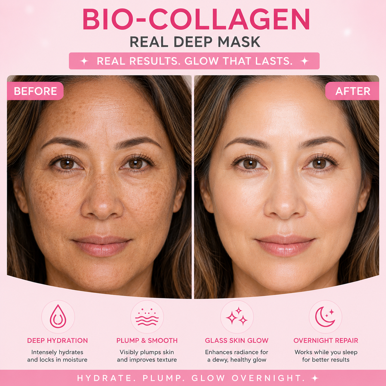 Bio Collagen Viral Face Mask 4Pcs