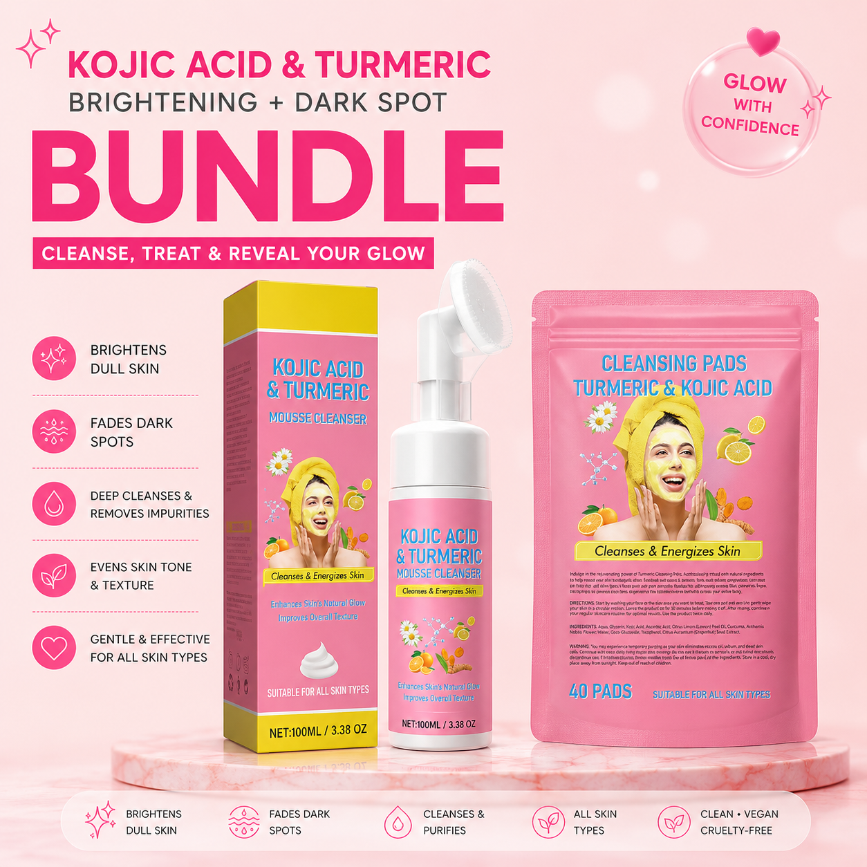 Kojic Acid & Turmeric Brightening + Dark Spot System