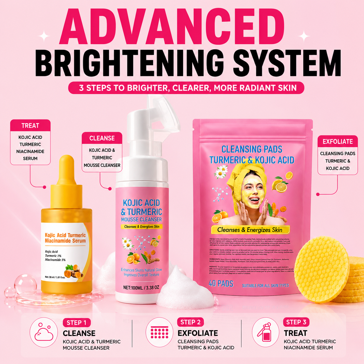 Kojic Acid & Turmeric Brightening + Dark Spot System