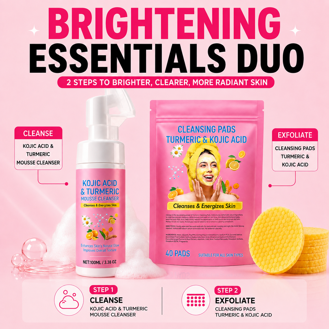 Kojic Acid & Turmeric Brightening + Dark Spot System