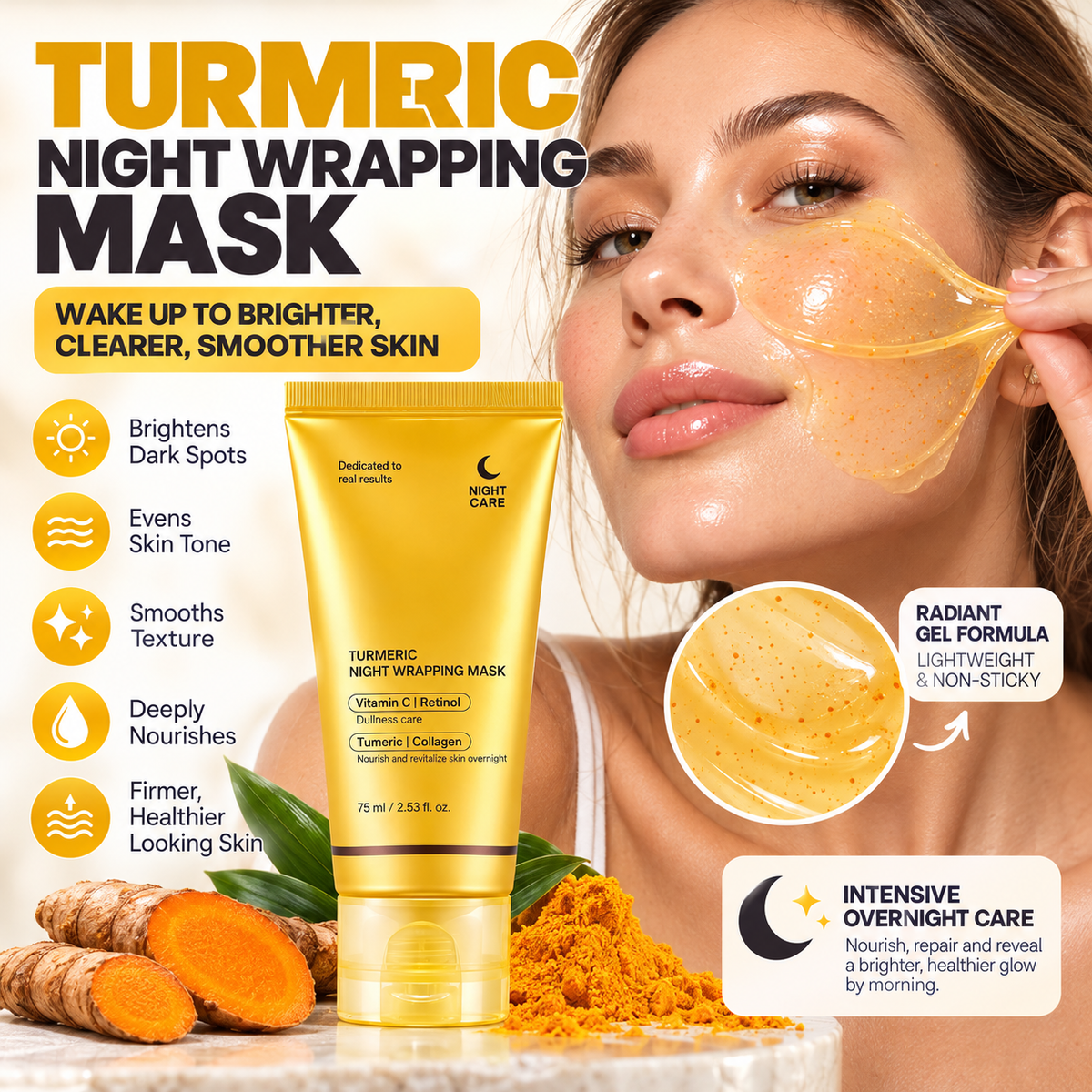 Kojic Acid + Turmeric Brightening Overnight Wrapping Mask