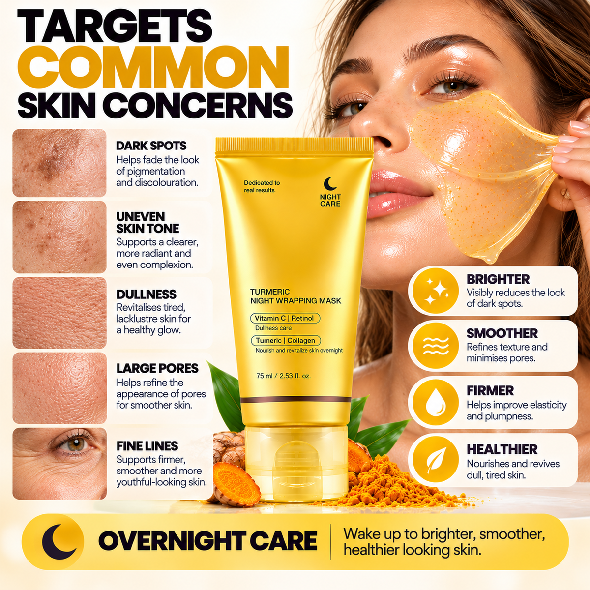 Kojic Acid + Turmeric Brightening Overnight Wrapping Mask