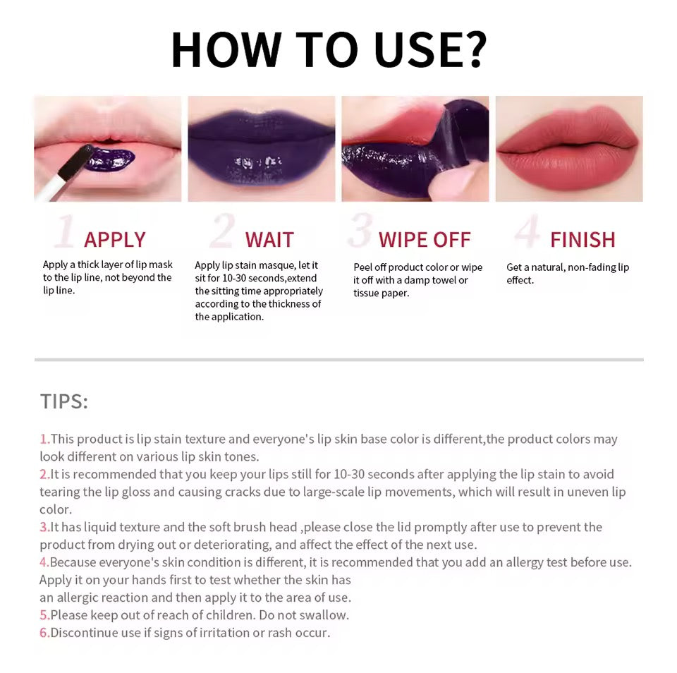Peel Off Lip Stain Tint - Buy 1 Get 2 Free