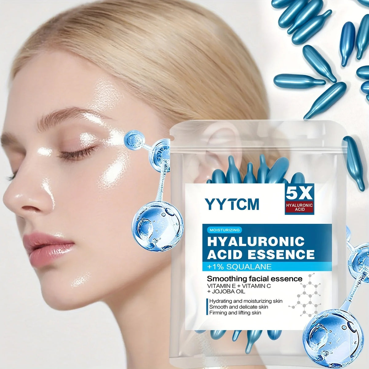Hyaluronic & Squalene Hydrating Serum Capsules 30Pcs