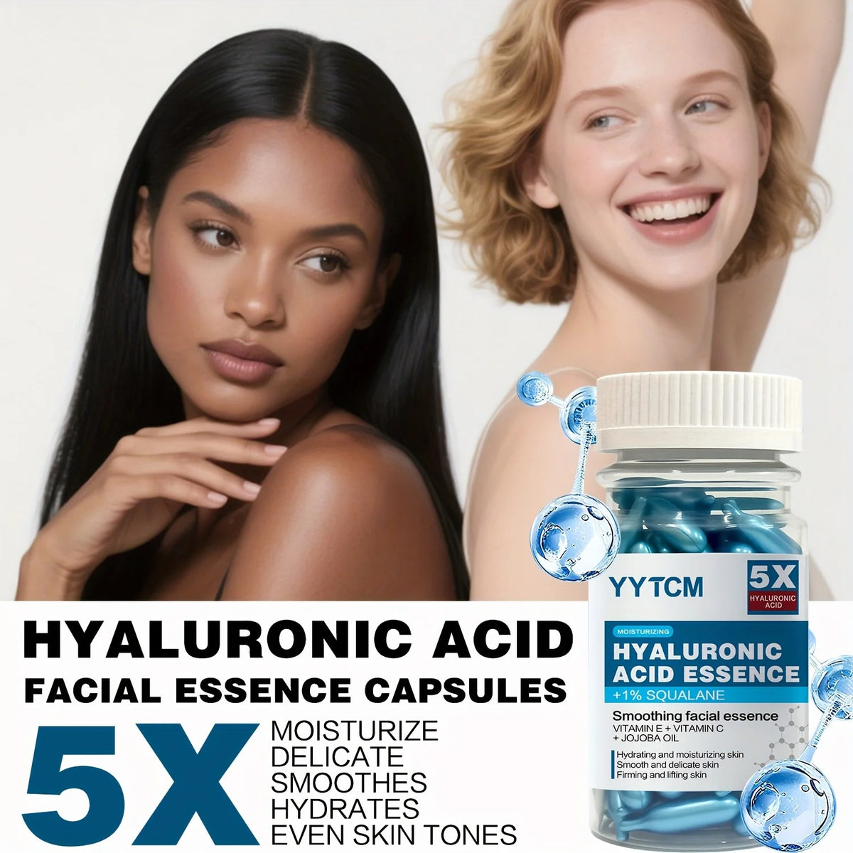 Hyaluronic & Squalene Hydrating Serum Capsules 30Pcs