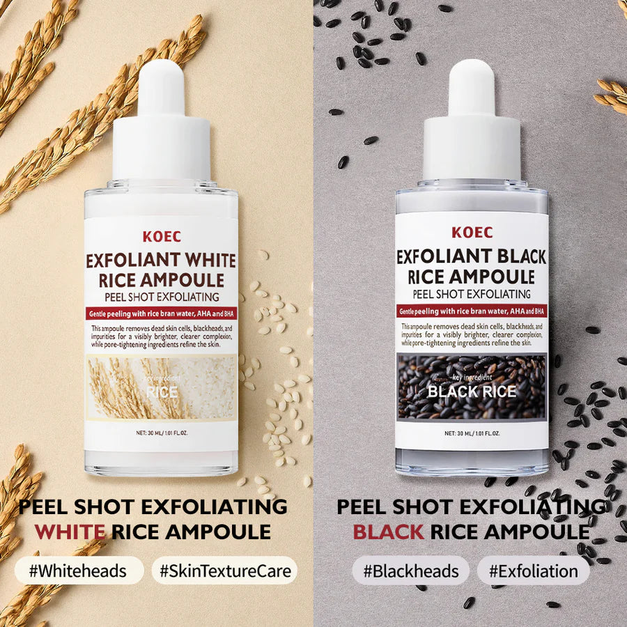 PEEL SHOT Exfoliating Black & White Rice Ampoule