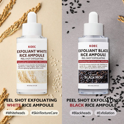 PEEL SHOT Exfoliating Black & White Rice Ampoule
