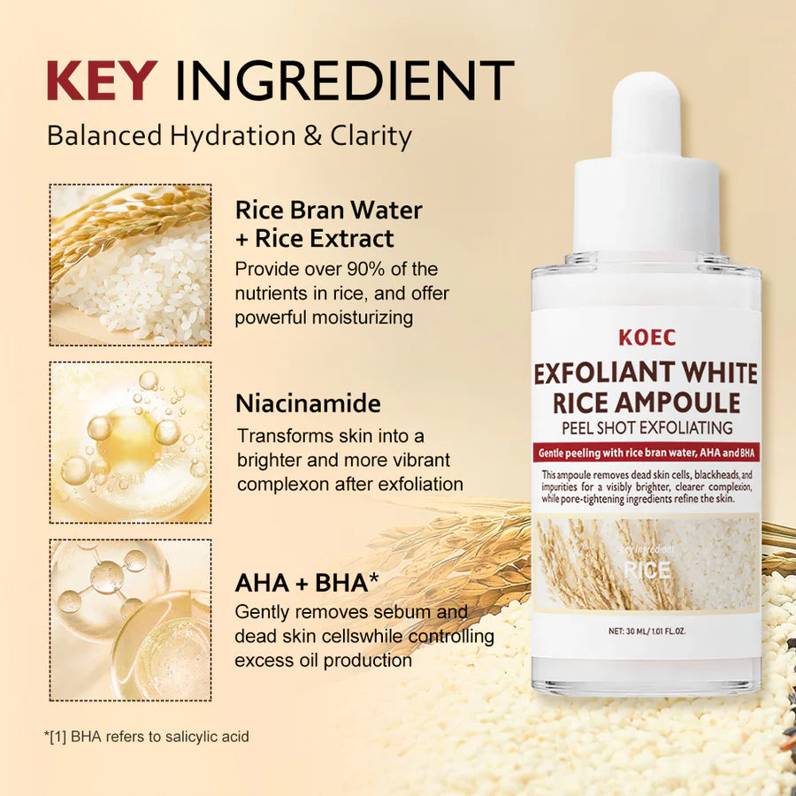 PEEL SHOT Exfoliating Black & White Rice Ampoule